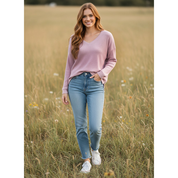 Women Top Calvin Klein Performance Plus Ribbed Knit Tunic Top Size 2X Light Pink - Picture 1 of 6